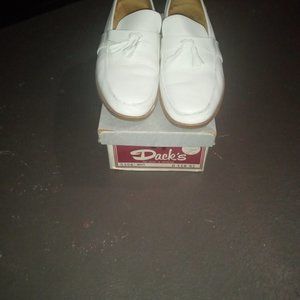 Dack white antelope leather 1980 vintage loafers